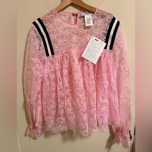 MSGM Pink Lace Top Size 42 US 8 Medium New with tags